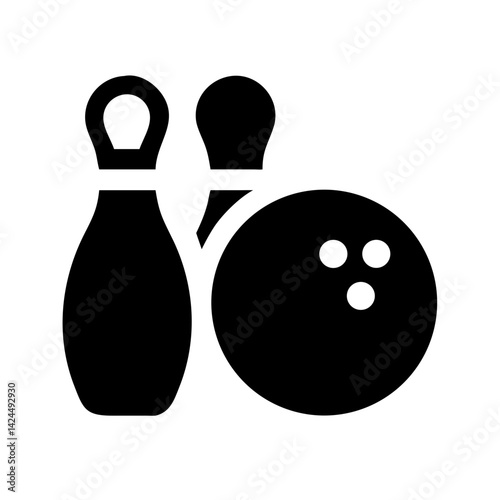 Icon of a bowling ball and pins representing the sport