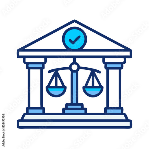 Courthouse Icon Representing Justice and Moral Integrity