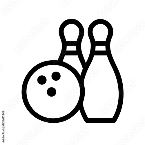 Icon of a bowling ball and pins representing the sport