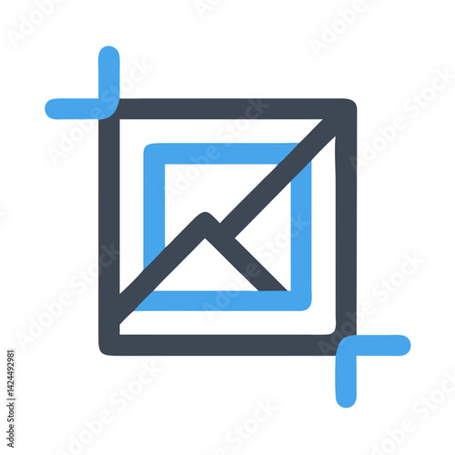 Crop Tool Icon Representing Image Adjustment and Frame Resizing