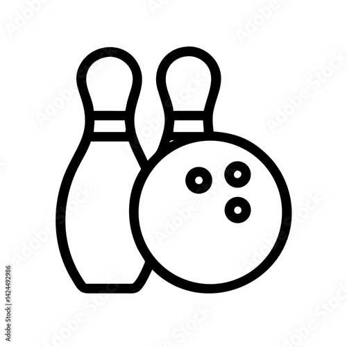 Icon of a bowling ball and pins representing the sport
