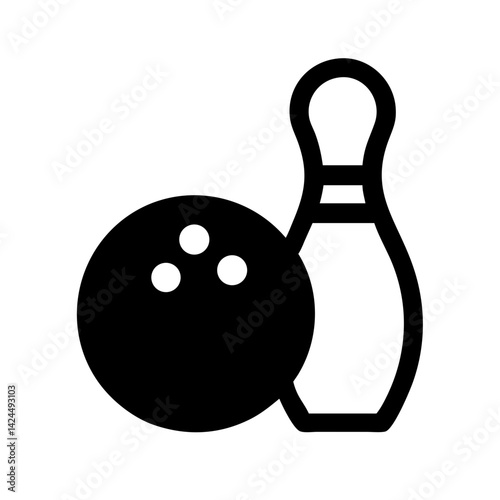 Icon of a bowling ball and pins representing the sport