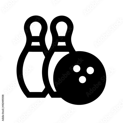 Icon of a bowling ball and pins representing the sport