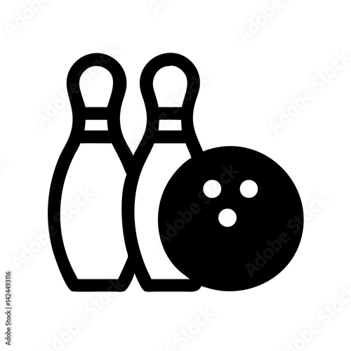 Icon of a bowling ball and pins representing the sport