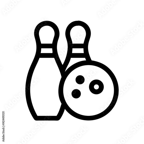 Icon of a bowling ball and pins representing the sport