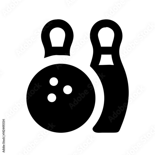 Icon of a bowling ball and pins representing the sport