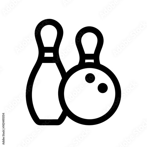 Icon of a bowling ball and pins representing the sport