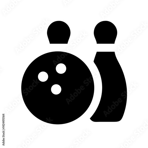 Icon of a bowling ball and pins representing the sport