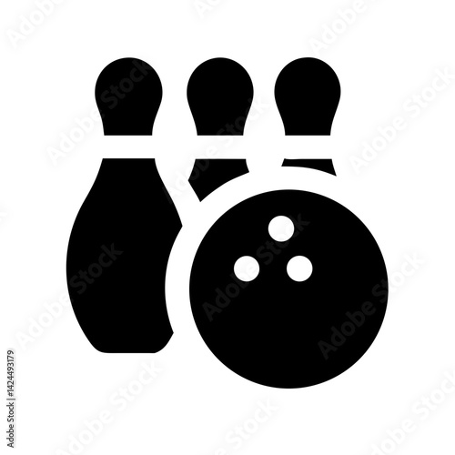 Icon of a bowling ball and pins representing the sport
