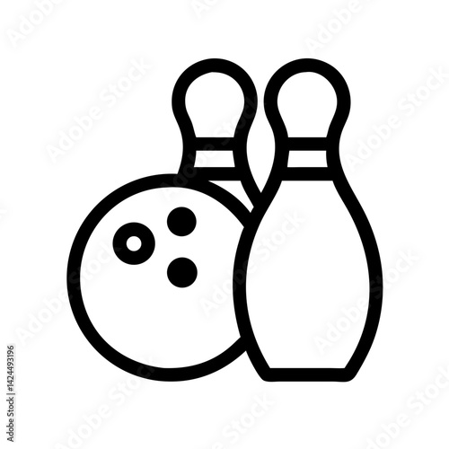Icon of a bowling ball and pins representing the sport