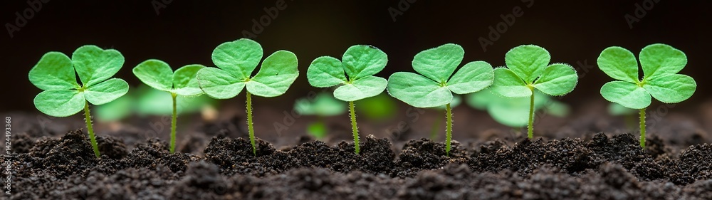 Naklejka premium Sprouting Seeds in Dark Soil