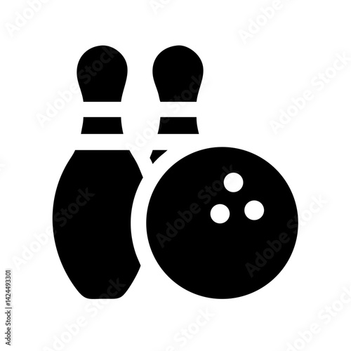 Icon of a bowling ball and pins representing the sport