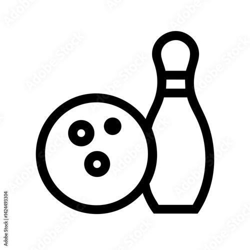 Icon of a bowling ball and pins representing the sport