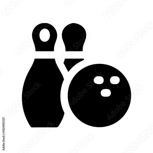 Icon of a bowling ball and pins representing the sport