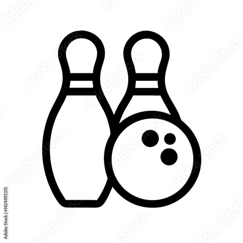 Icon of a bowling ball and pins representing the sport