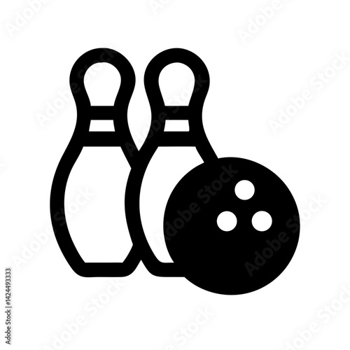 Icon of a bowling ball and pins representing the sport