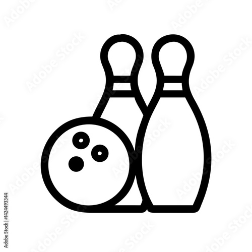 Icon of a bowling ball and pins representing the sport