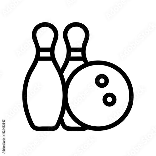 Icon of a bowling ball and pins representing the sport