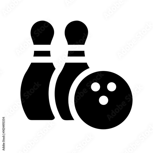 Icon of a bowling ball and pins representing the sport