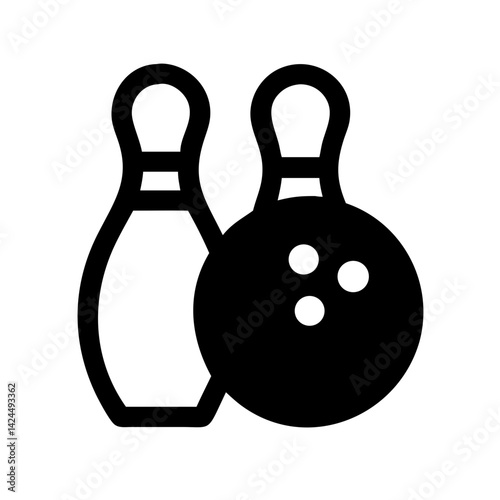 Icon of a bowling ball and pins representing the sport