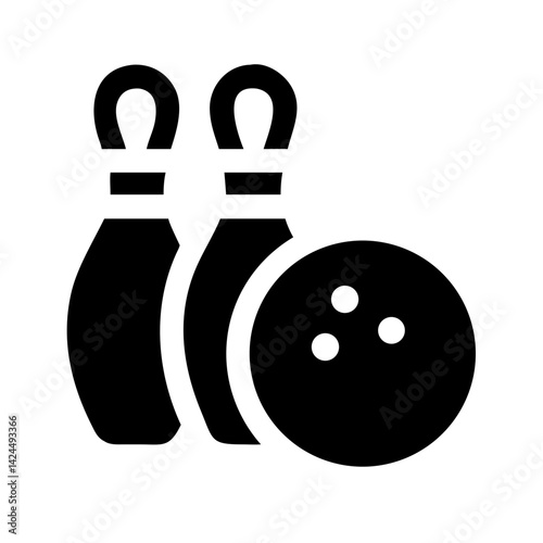 Icon of a bowling ball and pins representing the sport