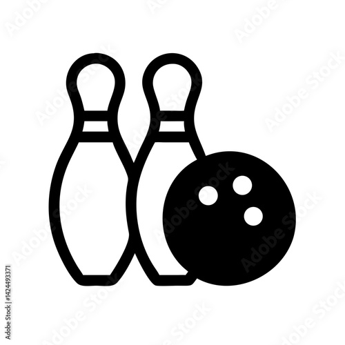 Icon of a bowling ball and pins representing the sport
