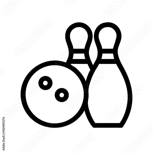 Icon of a bowling ball and pins representing the sport