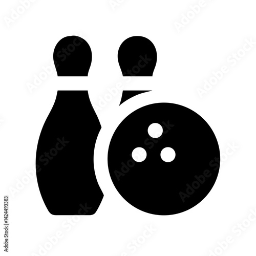 Icon of a bowling ball and pins representing the sport