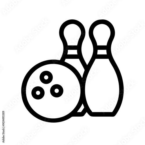 Icon of a bowling ball and pins representing the sport