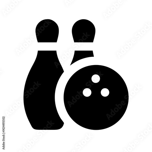 Icon of a bowling ball and pins representing the sport