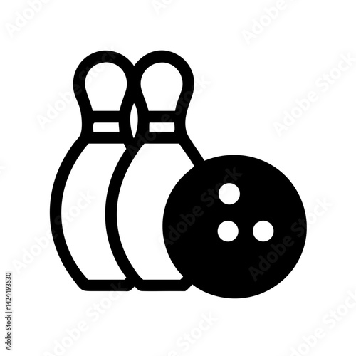Icon of a bowling ball and pins representing the sport