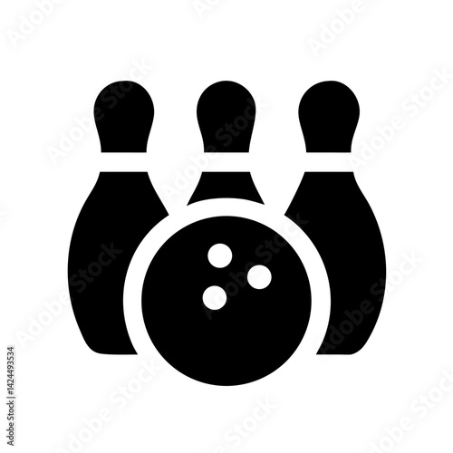 Icon of a bowling ball and pins representing the sport