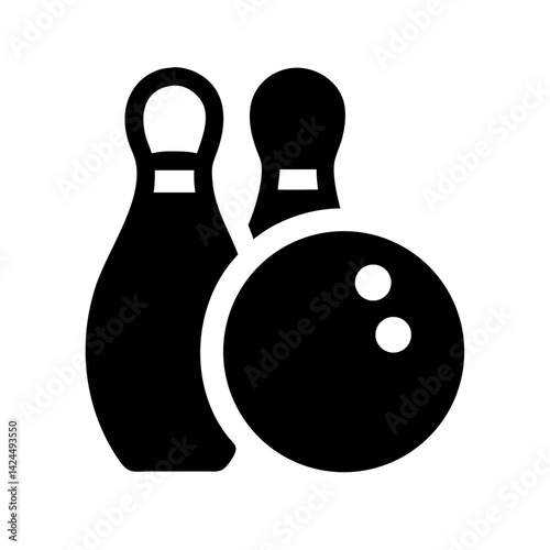 Icon of a bowling ball and pins representing the sport