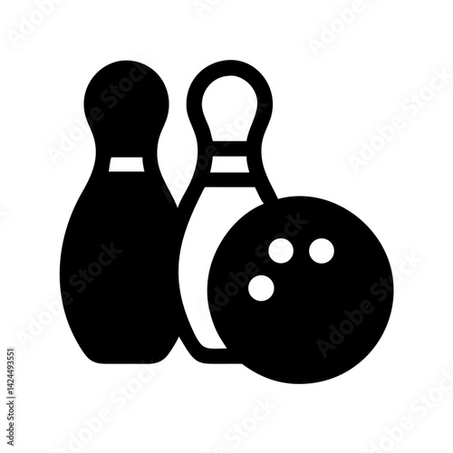 Icon of a bowling ball and pins representing the sport