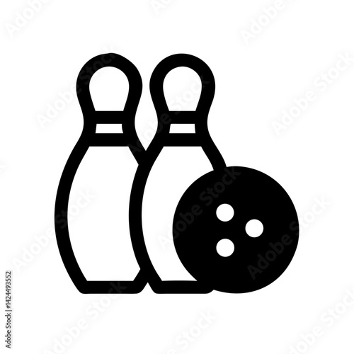 Icon of a bowling ball and pins representing the sport