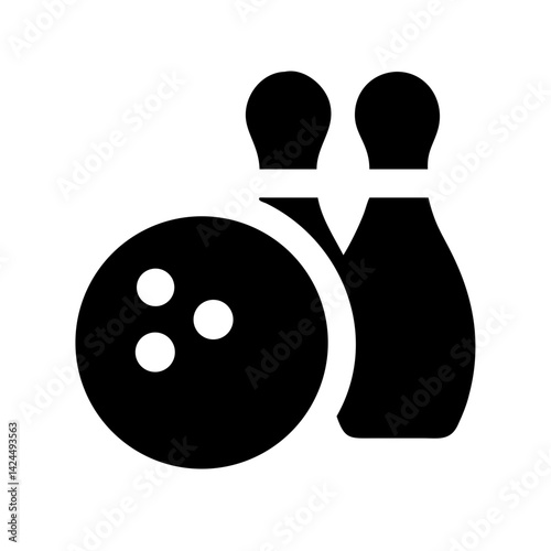 Icon of a bowling ball and pins representing the sport