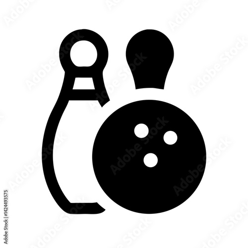 Icon of a bowling ball and pins representing the sport