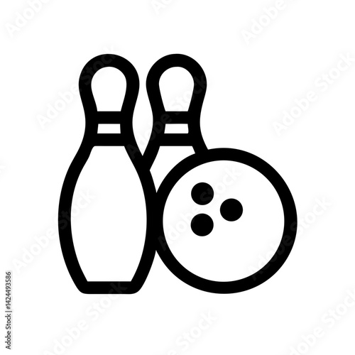 Icon of a bowling ball and pins representing the sport