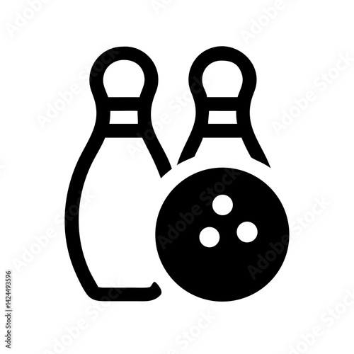 Icon of a bowling ball and pins representing the sport