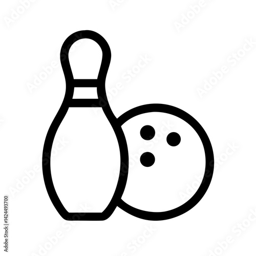 Icon of a bowling ball and pins representing the sport
