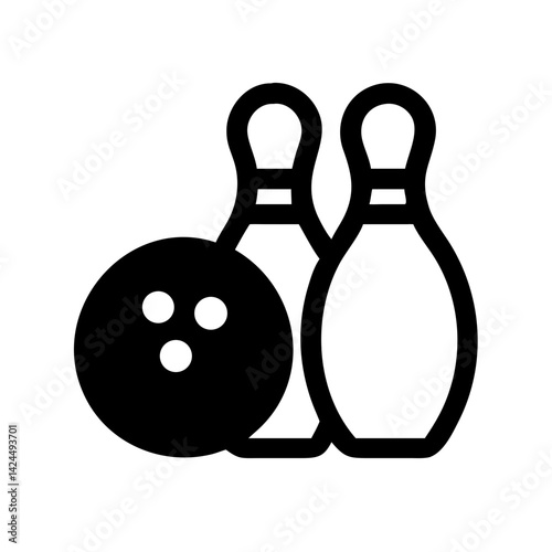 Icon of a bowling ball and pins representing the sport