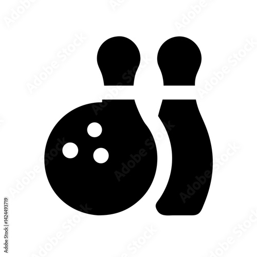 Icon of a bowling ball and pins representing the sport