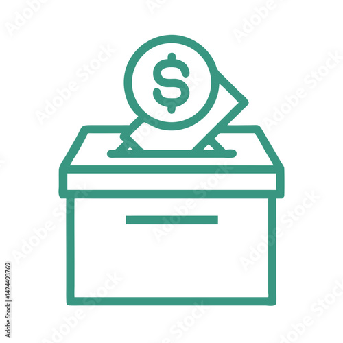 Donation Box Icon Representing Generosity and Charitable Giving