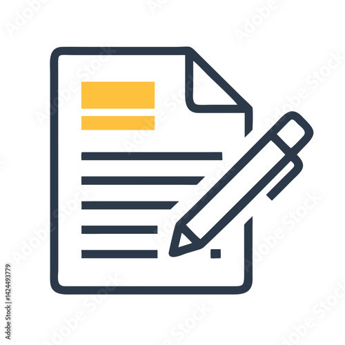 Document with Pen Icon Representing Article Writing and Content Creation