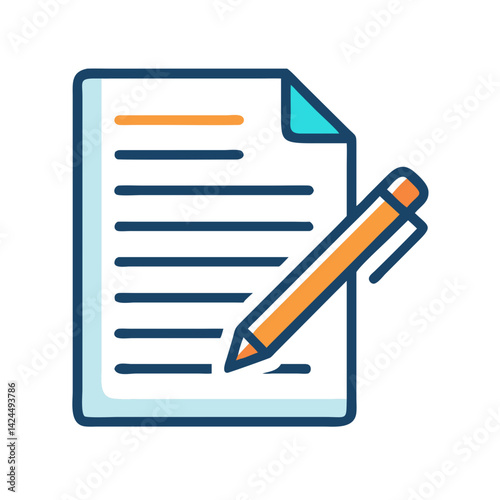 Document with Pen Icon Representing Article Writing and Content Creation