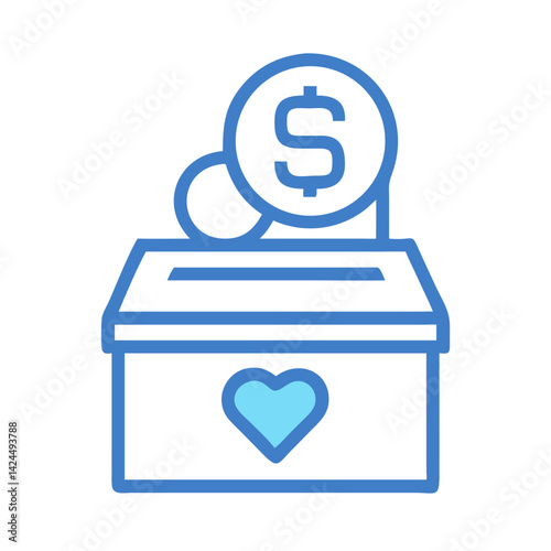 Donation Box Icon Representing Generosity and Charitable Giving