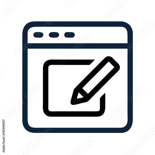 Edit Button Icon Representing Online Content Revision and Digital Modification