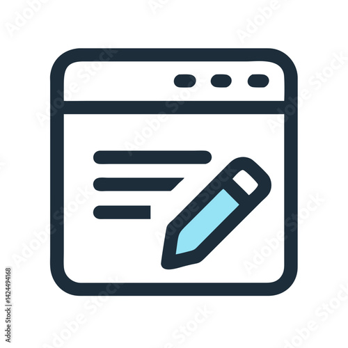 Edit Button Icon Representing Online Content Revision and Digital Modification