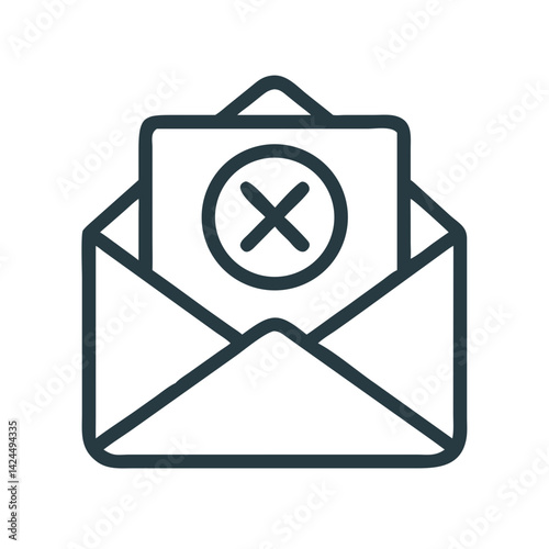 Envelope with Block Icon Representing Rejected Message and Email Restriction