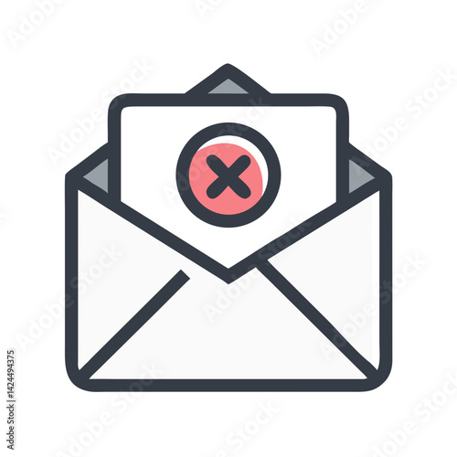 Envelope with Block Icon Representing Rejected Message and Email Restriction